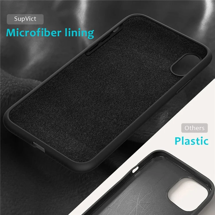 Edge Wrapped Liquid Silicone Mobile Casing for iPhone XR 6.1 inch - Black