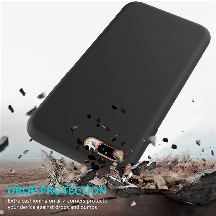 Case Móvil de Silicona Líquida Envuelta en Borde Para Iphone 8 Plus / 7 Más - Negro