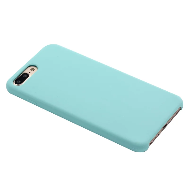 Edge Wrapped Liquid Silicone Protective Case for iPhone 8 Plus / 7 Plus - Cyan
