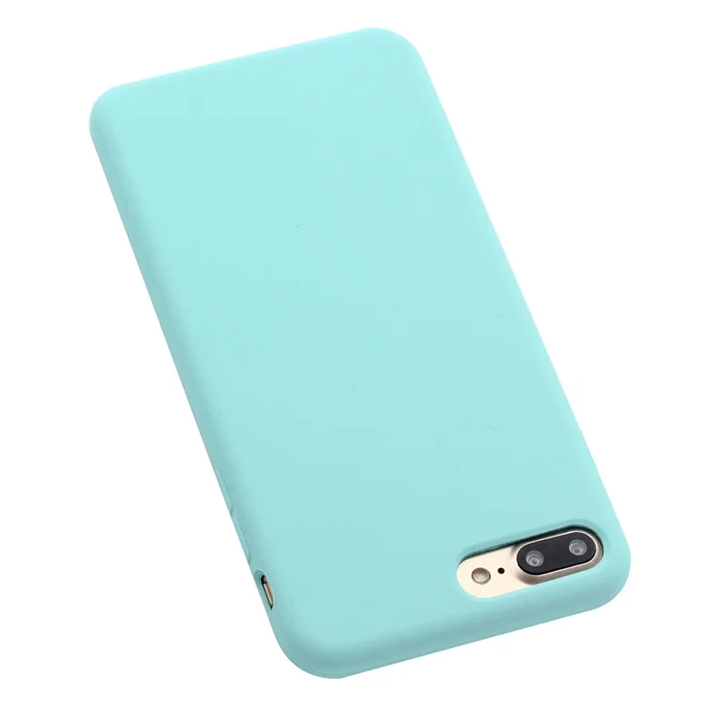 Edge Wrapped Liquid Silicone Protective Case for iPhone 8 Plus / 7 Plus - Cyan