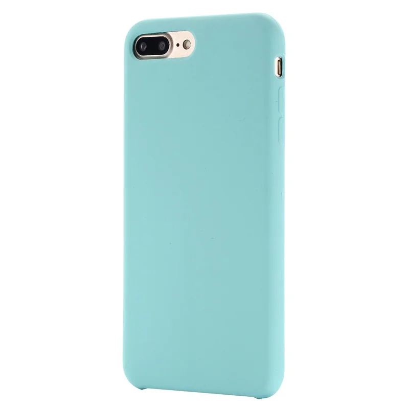 Edge Wrapped Liquid Silicone Protective Case for iPhone 8 Plus / 7 Plus - Cyan