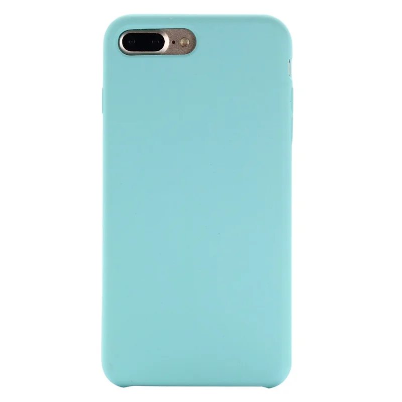 Edge Wrapped Liquid Silicone Protective Case for iPhone 8 Plus / 7 Plus - Cyan