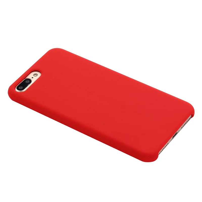Edge Wrapped Liquid Silicone Protective Shell for iPhone 8 Plus / 7 Plus - Red