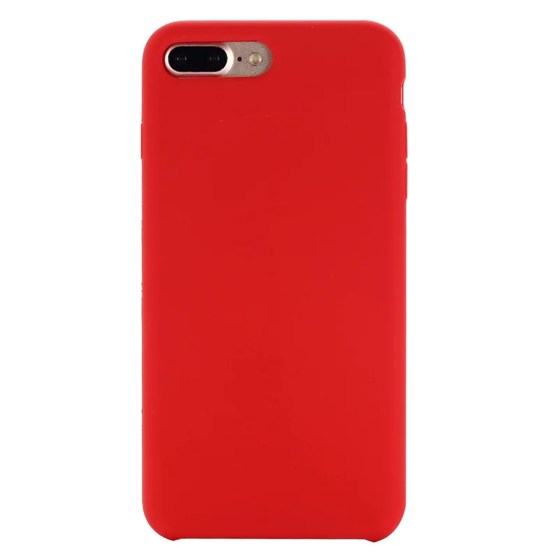 Edge Wrapped Liquid Silicone Protective Shell for iPhone 8 Plus / 7 Plus - Red