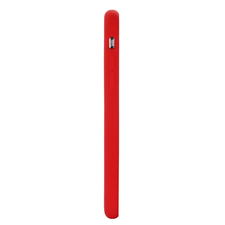 For iPhone XS 5.8 inch Good Protection Anti-scratch Edge Wrapped Liquid Silicone Case Soft Smartphone Cover Shell - Red