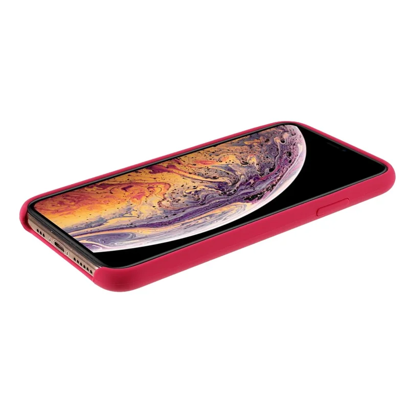 For iPhone XS 5.8 inch Good Protection Anti-scratch Edge Wrapped Liquid Silicone Case Soft Smartphone Cover Shell - Red