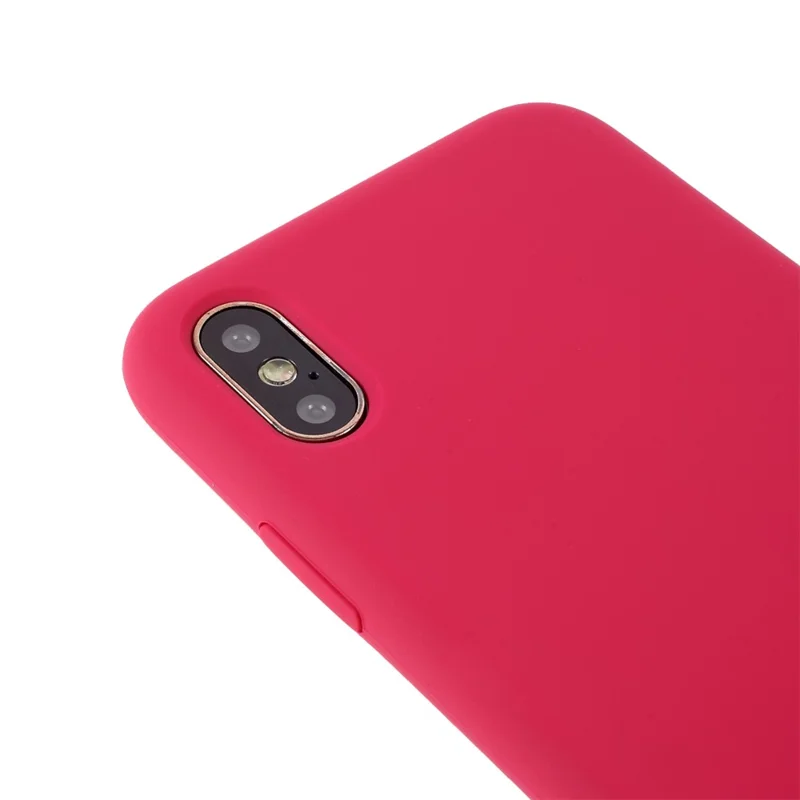 For iPhone XS 5.8 inch Good Protection Anti-scratch Edge Wrapped Liquid Silicone Case Soft Smartphone Cover Shell - Red