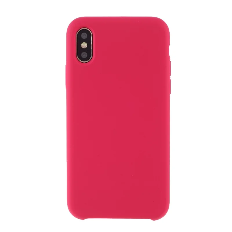 For iPhone XS 5.8 inch Good Protection Anti-scratch Edge Wrapped Liquid Silicone Case Soft Smartphone Cover Shell - Red