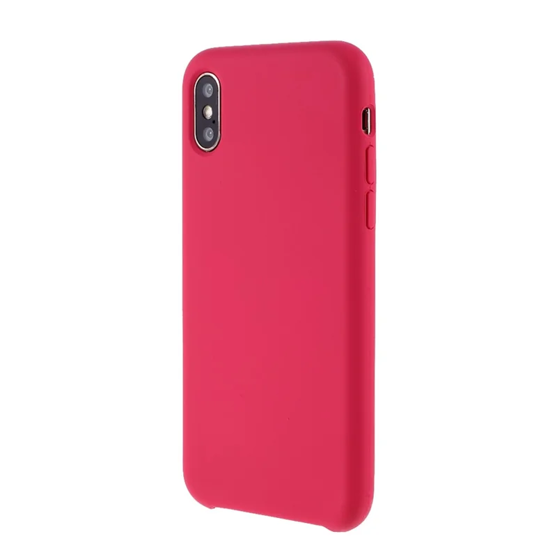 For iPhone XS 5.8 inch Good Protection Anti-scratch Edge Wrapped Liquid Silicone Case Soft Smartphone Cover Shell - Red