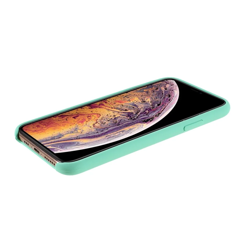 For iPhone XS 5.8 inch Good Protection Anti-scratch Edge Wrapped Liquid Silicone Case Soft Smartphone Cover Shell - Cyan