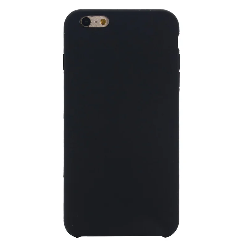 For iPhone 6s/6 Good Protection Soft Mobile Phone Covering Edge Wrapped Liquid Silicone Case - Black