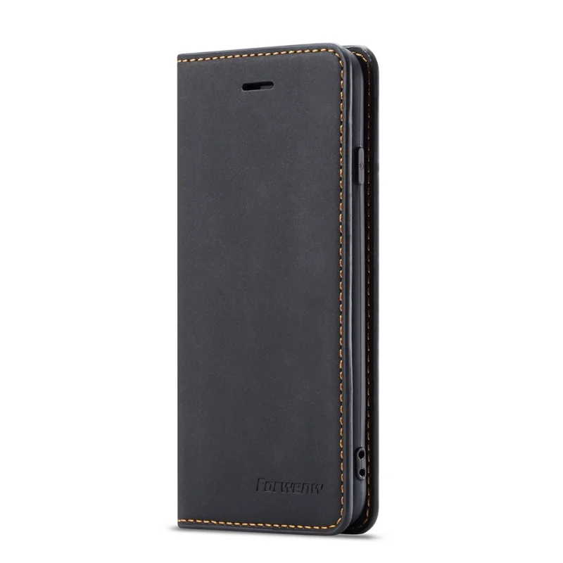FORWENW Fantasy Series Silky Touch Leather Wallet Cover for iPhone 7/8/SE (2020)/SE (2022) - Black
