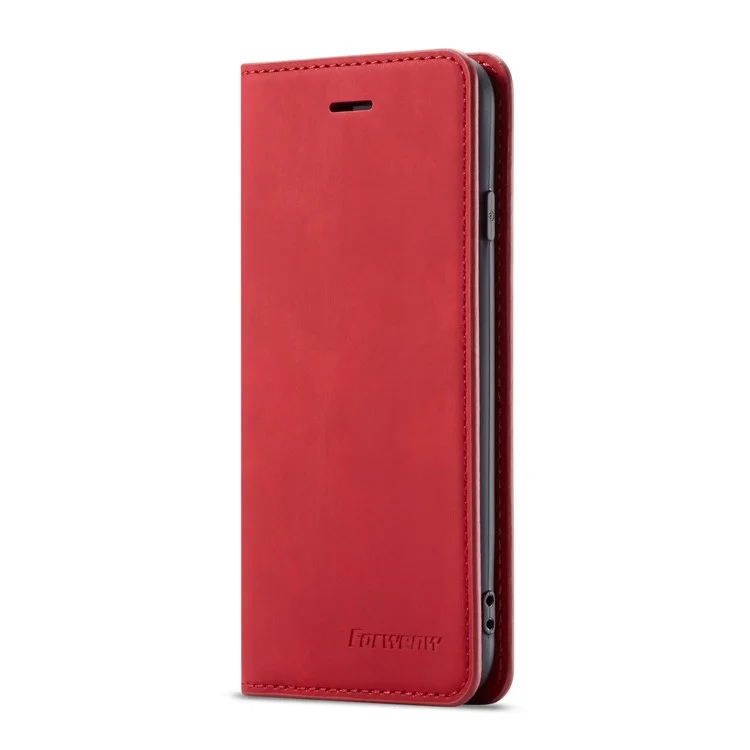 FORWENW Fantasy Series Silky Touch Leather Wallet Phone Case for iPhone 7/8/SE (2020)/SE (2022) - Red