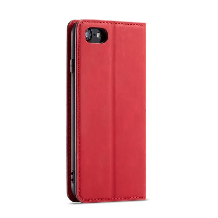 FORWENW Fantasy Series Silky Touch Leather Wallet Phone Case for iPhone 7/8/SE (2020)/SE (2022) - Red
