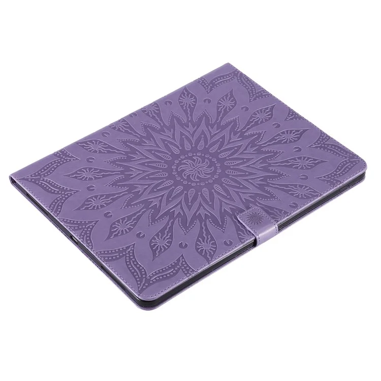 [Imprint Sunflower] Leather Stand Protective Casing for iPad Pro 12.9-inch (2018) - Purple