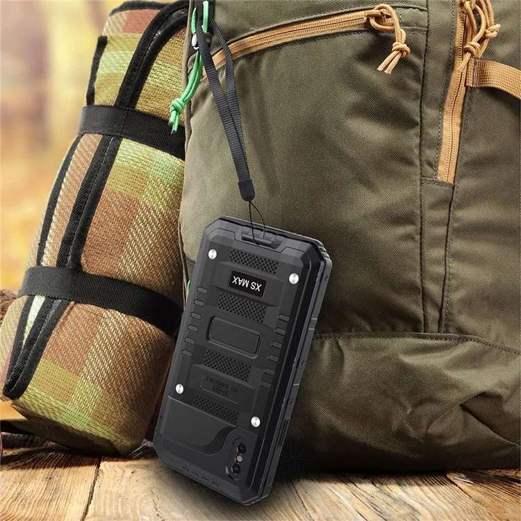 Potente custodia in metallo IP68 impermeabile, antiurto, anti-neve e anti-sporco per iPhone XS / X 5,8 pollici - Nero