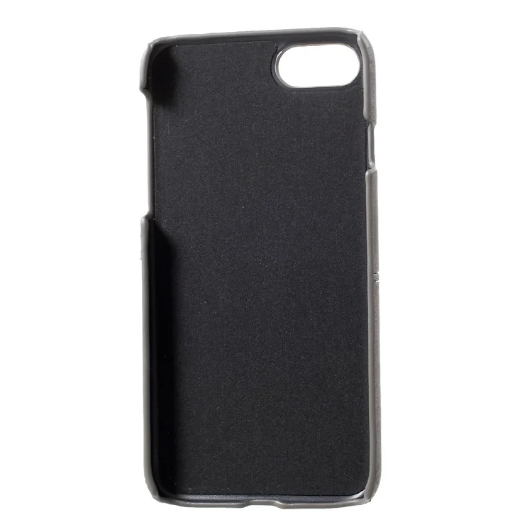 Slots para Cartões Duplos Capa Rígida de PC Revestida de Couro PU para iPhone 7/8/SE (2020)/SE (2022) 4.7 polegadas - Cinza
