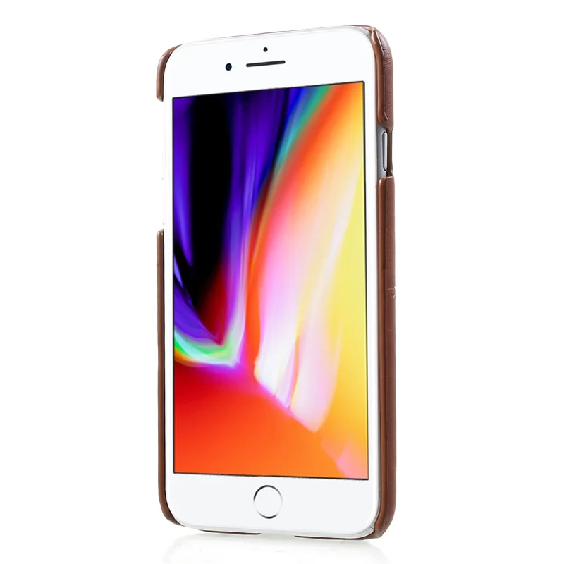 Double Card Slots PU Leather Coated PC Hard Accessory Cover for iPhone 7/8/SE (2020)/SE (2022) 4.7 inch - Coffee
