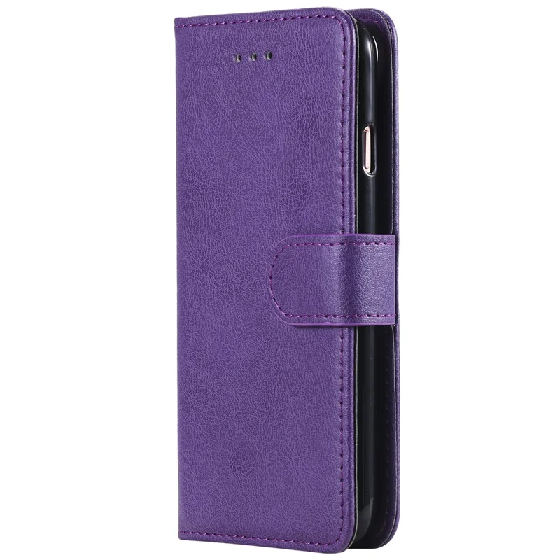 For iPhone 6s / 6 / 7 / 8 / SE (2020) / SE (2022) Case 2 in 1 Detachable Magnetic Leather Wallet Mobile Cover with Strap - Purple
