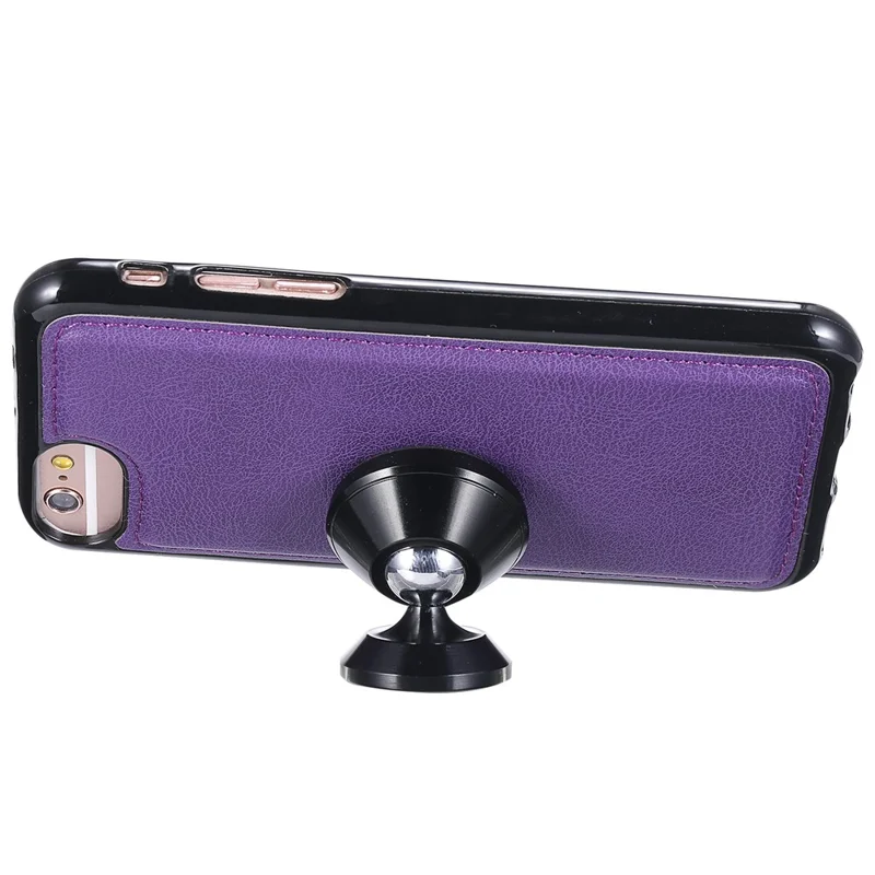 For iPhone 6s / 6 / 7 / 8 / SE (2020) / SE (2022) Case 2 in 1 Detachable Magnetic Leather Wallet Mobile Cover with Strap - Purple