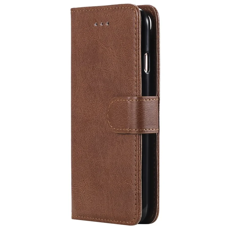 For iPhone 6s / 6 / 7 / 8 / SE (2020) / SE (2022) Case 2 in 1 Detachable Magnetic Leather Wallet Mobile Cover with Strap - Brown
