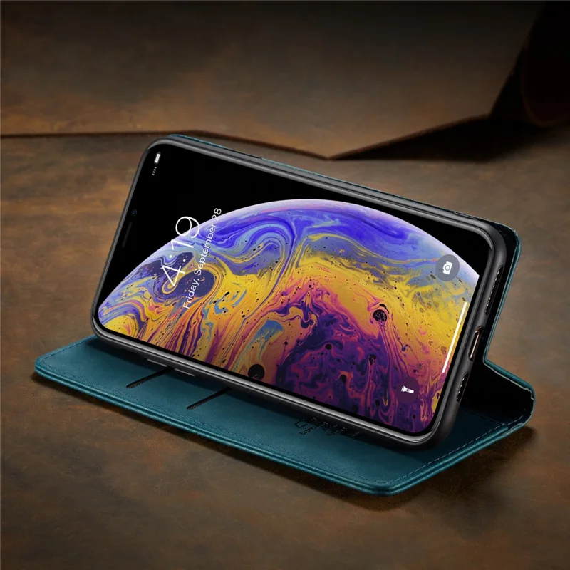 CASEME 013 Series PU Leather Wallet Mobile Phone Shell with Stand for iPhone XS Max 6.5 inch - Blue