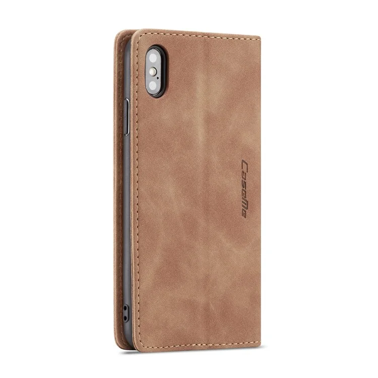 Caseme 013 Serie PU Case de Tarjetas de Cuero PU Case Para Iphone XS Max 6.5 Pulgadas - Caqui