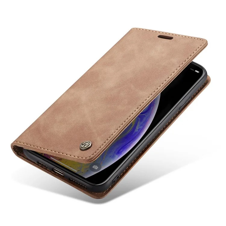 Caseme 013 Série PU le Support de Carte en Cuir PU Téléphone Pour Iphone XS Max 6,5 Pouces - Kaki