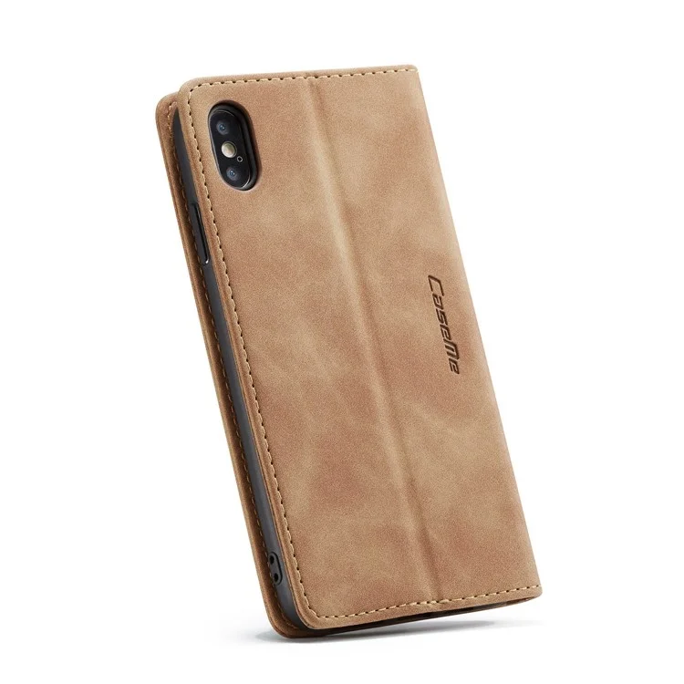 CASEME 013 Series PU Leather Card Holder Phone Case for iPhone XS Max 6.5 inch - Khaki