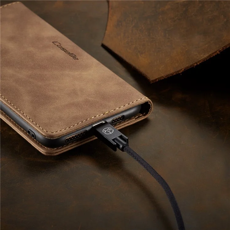 CASEME 013 Series PU Leather Card Holder Phone Case for iPhone XS Max 6.5 inch - Khaki