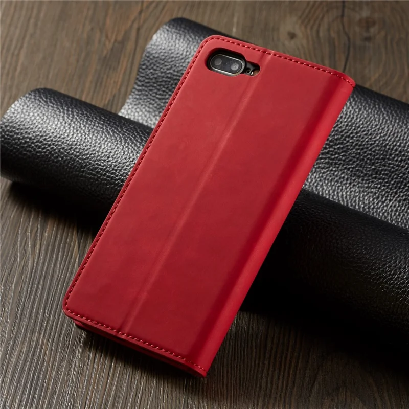 FORWENW Fantasy Series Auto-absorbed Silky Touch Leather Wallet Stand Cover for iPhone 8 Plus / 7 Plus 5.5 inch - Red