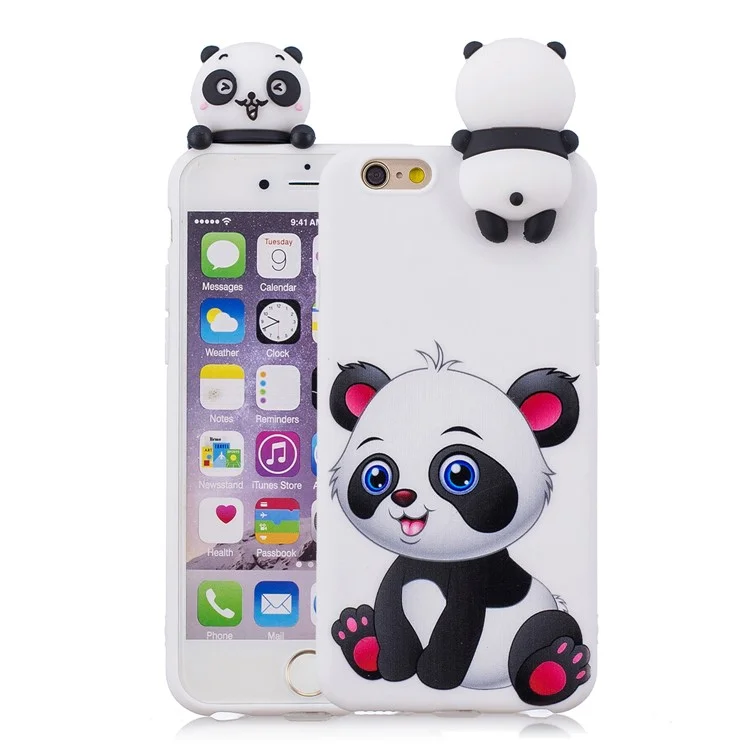 Étui de Téléphone Portable TPU à Motifs Mignons 3D Pour Iphone 6s / 6 4,7 Pouces - Belle Panda