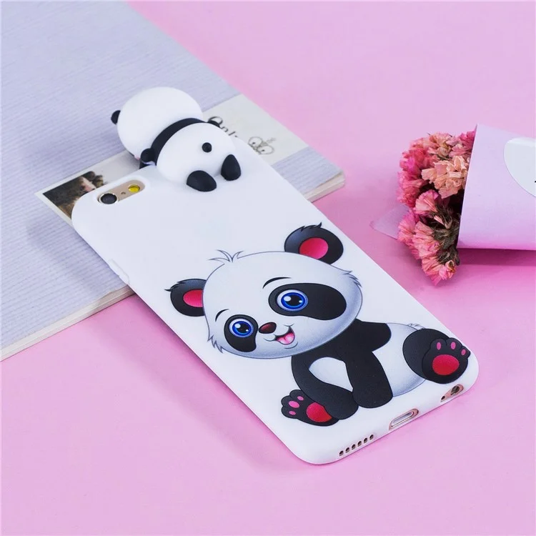 Custodia Per Cellulare TPU a Motivi 3D Per Iphone 6s / 6 4,7 Pollici - Panda Adorabile