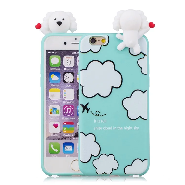 3D Cute Doll Pattern Printing TPU Case for iPhone 6s Plus / 6 Plus - Cloud Pattern