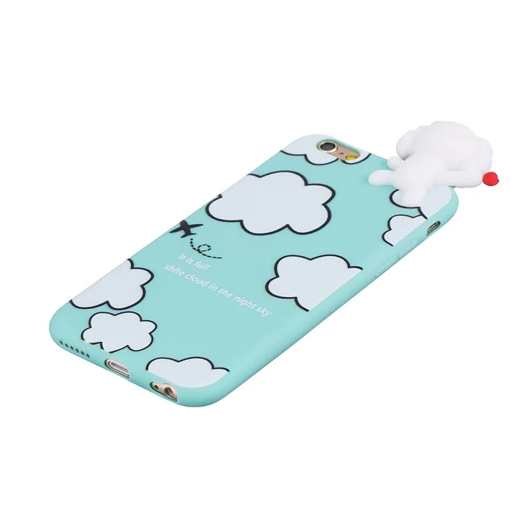 3D Cute Doll Pattern Printing TPU Case for iPhone 6s Plus / 6 Plus - Cloud Pattern