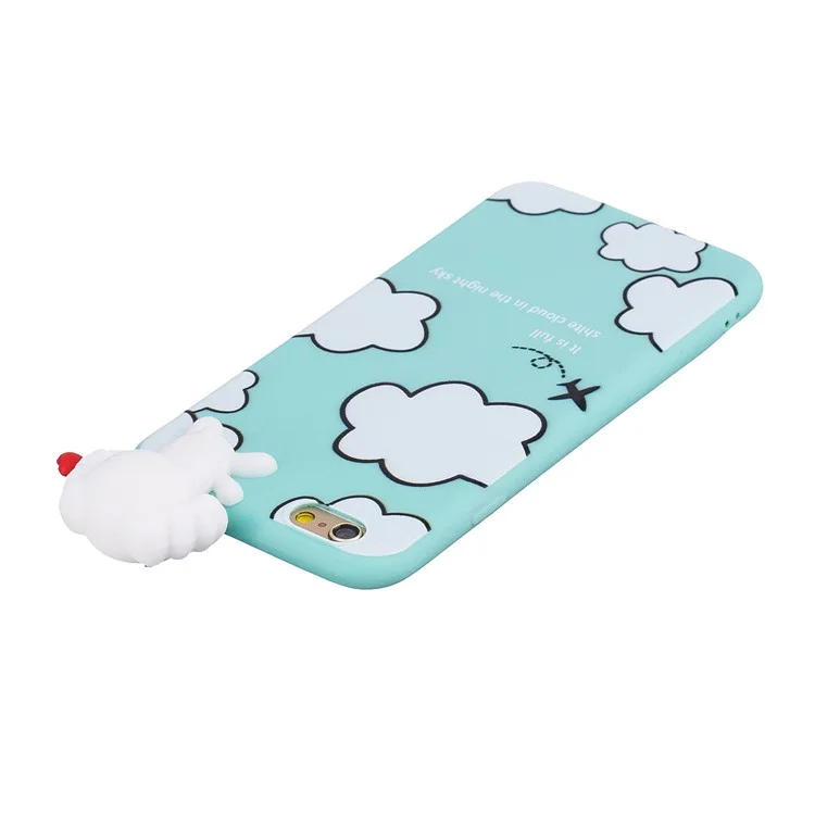 3D Cute Doll Pattern Printing TPU Case for iPhone 6s Plus / 6 Plus - Cloud Pattern