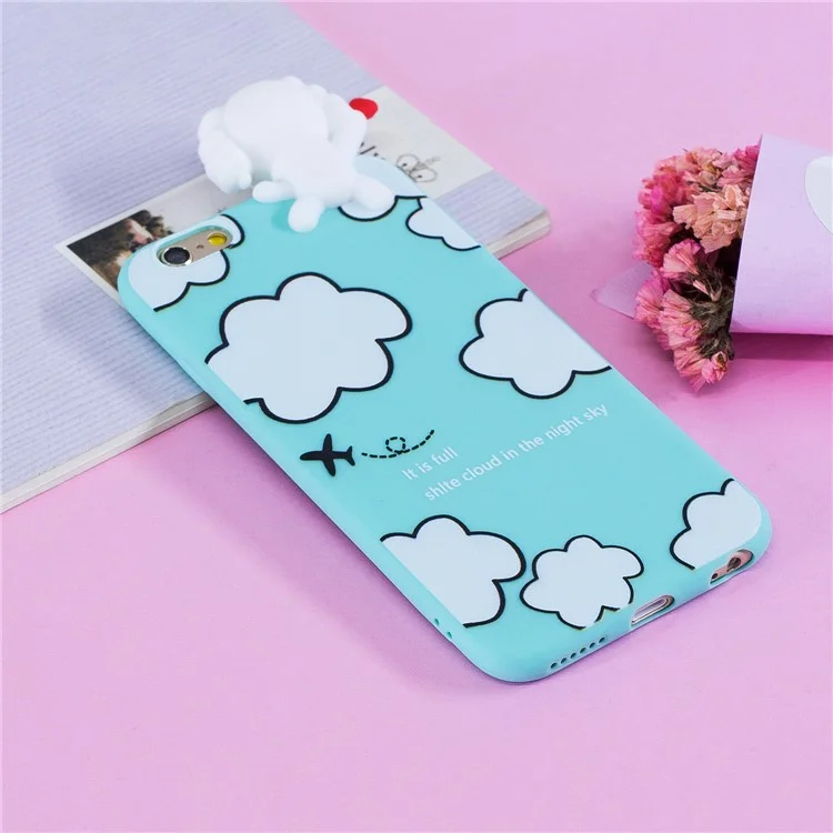 3D Cute Doll Pattern Printing TPU Case for iPhone 6s Plus / 6 Plus - Cloud Pattern
