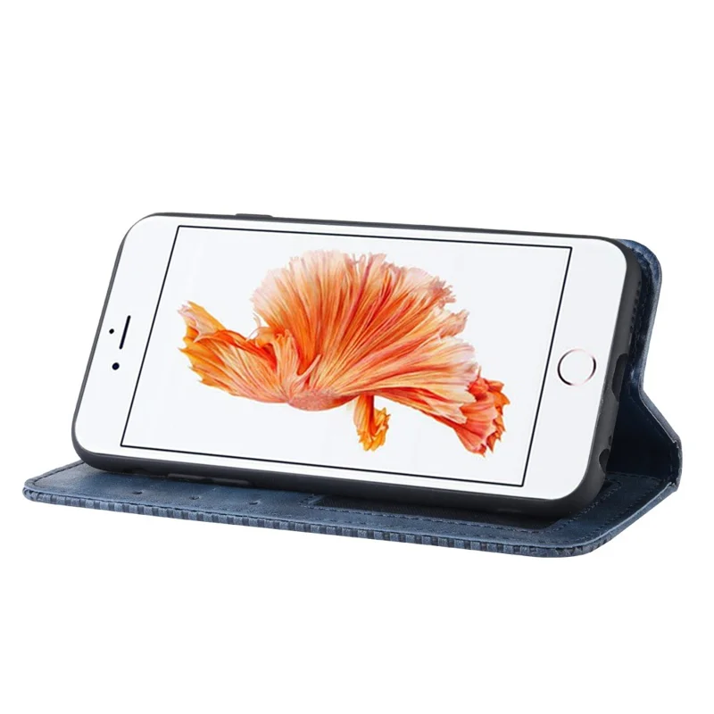 Carpeta De Cuero Vintage De Absorción Automática Para IPhone 6s / 6 4.7 Pulgadas - Azul