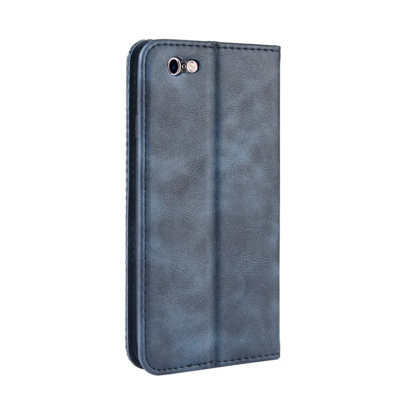 Carpeta De Cuero Vintage De Absorción Automática Para IPhone 6s / 6 4.7 Pulgadas - Azul