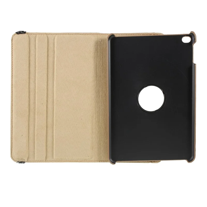 Coque de protection en cuir PU texture litchi avec support pour iPad mini (2019) 7,9 pouces - Or 