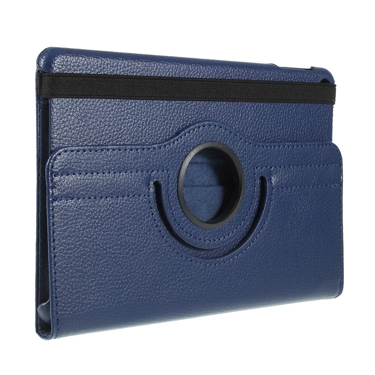 Funda de protección de piel de textura de litchi con soporte para iPad mini (2019) de 7.9 pulgadas - Azul Oscuro