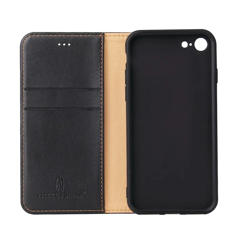 Case de Billetera de Cuero PU Autoabsorbido Para Iphone8/7/se (2020)/SE (2022) - Negro