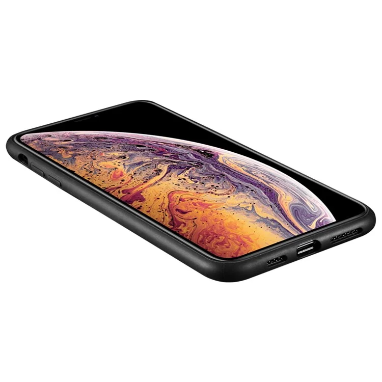 Case TPU Recubierta de Cuero Sulada PU Para Iphone xs / X 5.8 Pulgadas - Negro