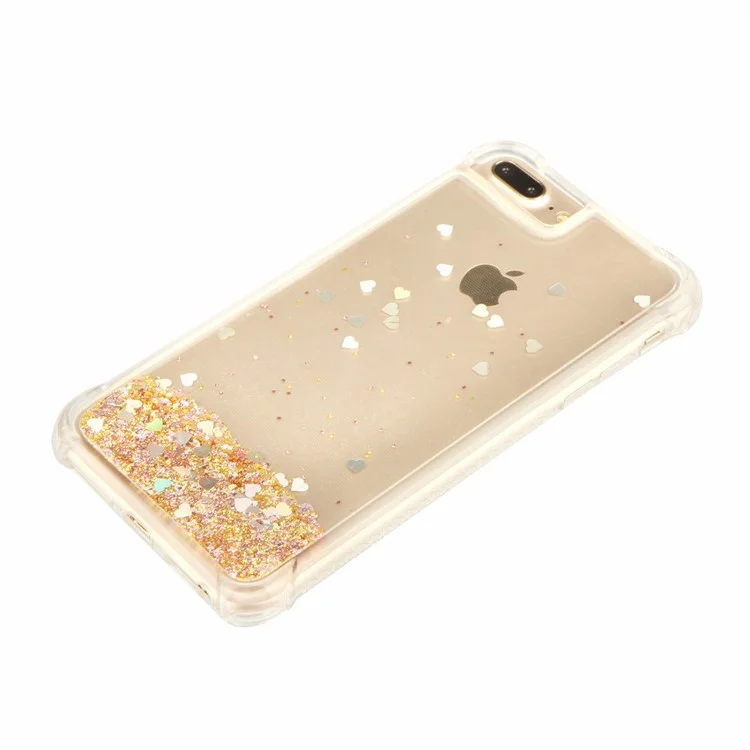 Capa Traseira de TPU Absorvente de Choque Dinâmico Quicksand para iPhone 8 Plus/7 Plus/6s Plus/6 Plus 5.5 polegadas - Ouro