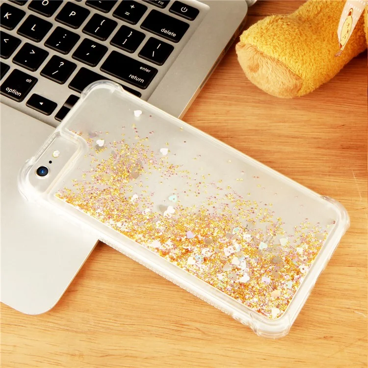 Coque de protection pour téléphone Dynamic Quicksand Shock-absorbing TPU pour iPhone 8/7/SE (2020)/SE (2022) 4,7 pouces - Or