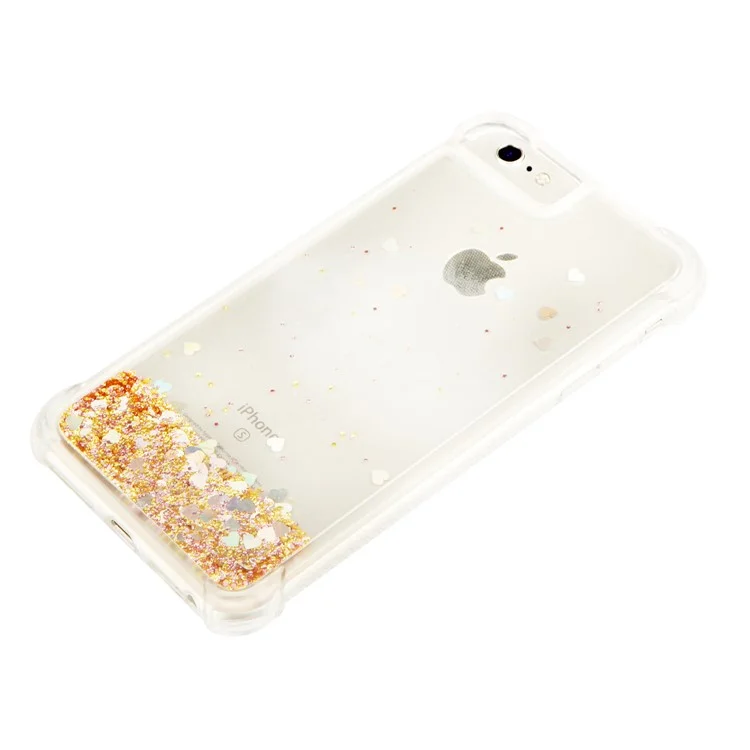 Coque de protection pour téléphone Dynamic Quicksand Shock-absorbing TPU pour iPhone 8/7/SE (2020)/SE (2022) 4,7 pouces - Or