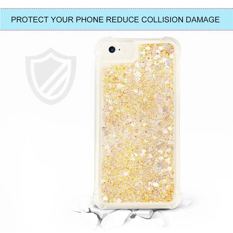 Coque de protection pour téléphone Dynamic Quicksand Shock-absorbing TPU pour iPhone 8/7/SE (2020)/SE (2022) 4,7 pouces - Or