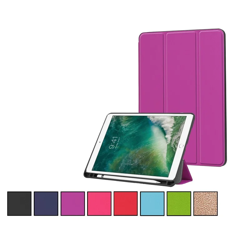 Custodia Smart Tri-fold in pelle PU con slot per penna per iPad Air 10.5 (2019) / Pro 10.5-inch (2017) - Nero