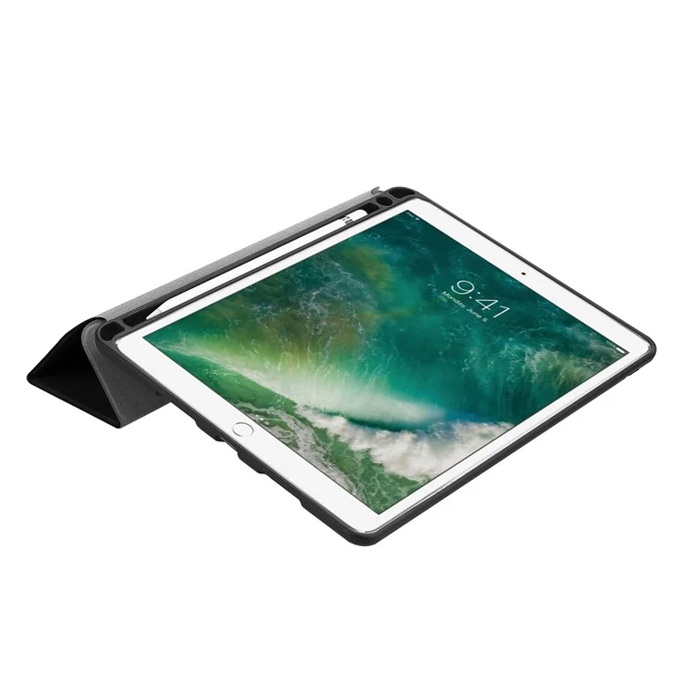 Tri-fold Stand PU Leder Smart Case Mit Stiftschlitz Für Ipad Air 10.5 (2019) / Pro 10,5 Zoll (2017) - Schwarz