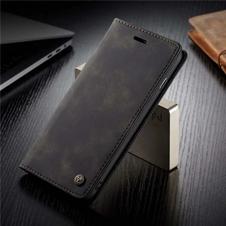 CASEME 013 Series Auto-absorbed PU Leather Wallet Stand Case for iPhone 7 Plus  / 8 Plus 5.5 inch - Black